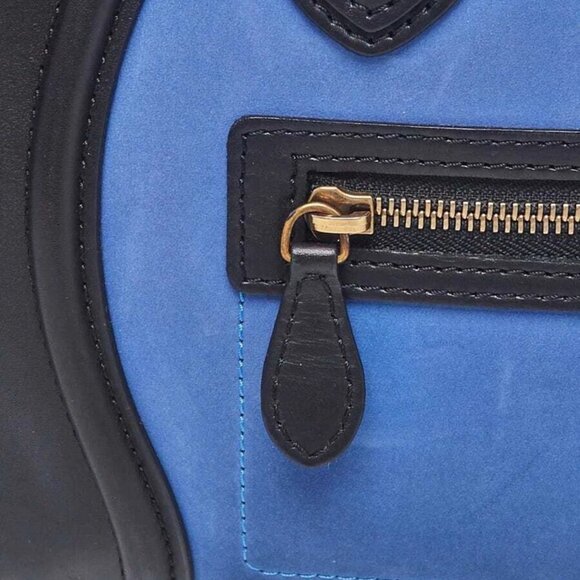 Celine Tri-Color Nubuck and Calfskin Leather Micro Luggage Tote Bag - Picture 8 of 12